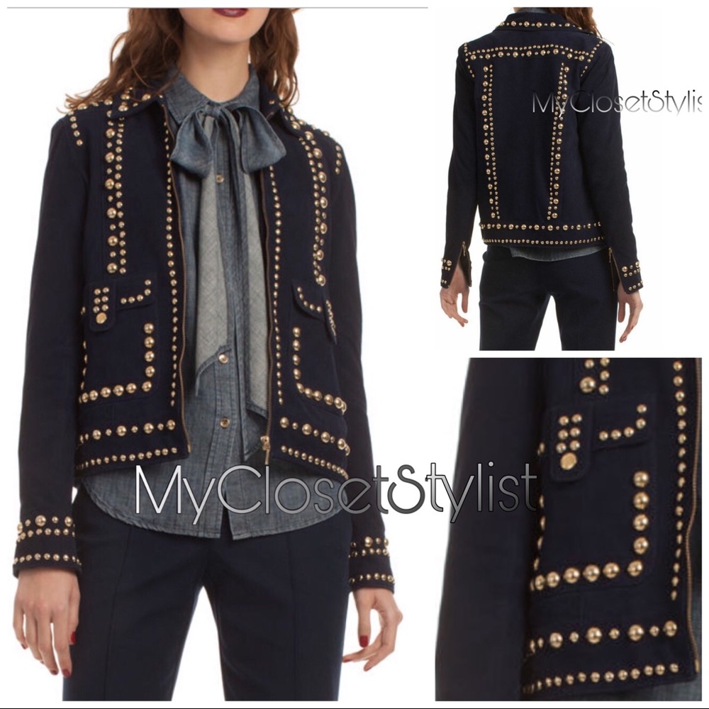 Trina Turk STUDDED LEATHER NWT $798 Jacket RARE S - Picture 9 of 9